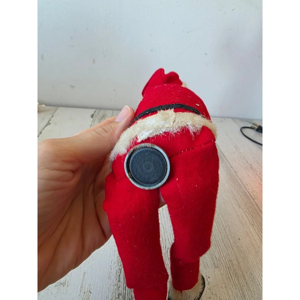 Antique Santa knee hugger rubber face pixie Xmas tree decor
